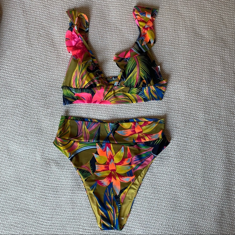 NWT High waisted cheeky Aerie bikini set